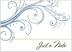 Custom Blue Swirls Notecard D1369D-V